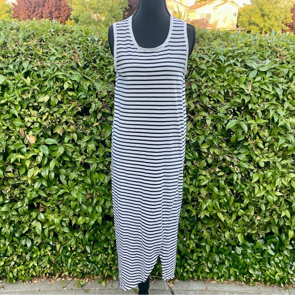 Frank & Eileen Tee Lab Striped Asymmetrical Jersey Tank Dress - size small - Picture 1 of 7